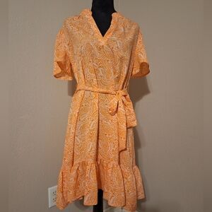 MEDIUM Cato Orange Paisley Mini Dress CATO